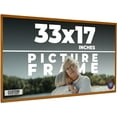 thumbnail image 1 of 33x17 Honey Brown Real Wood Picture Frame Width 0.75 inches | Interior Frame Depth 0.5 inches |, 1 of 8