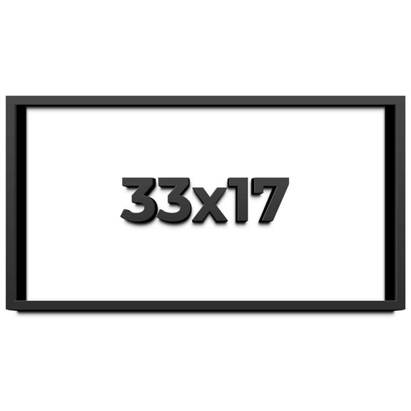 33x17 Shadow Box Frame Black | 2 Inches Deep Real Wood Contemporary Shadowbox Display Frame | UV