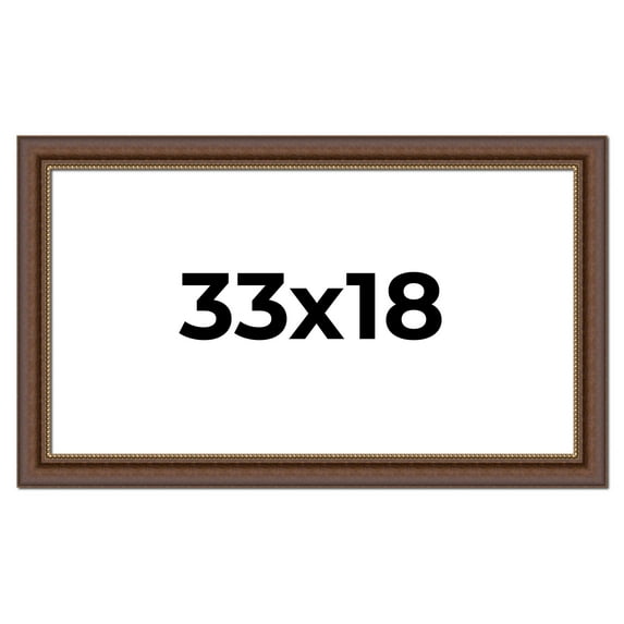 33x18 Copper and Brown Real Wood Picture Frame Width 2 inches | Interior Frame Depth 0.5 inches |