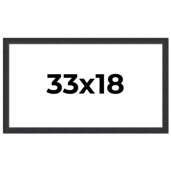 33x18 Frame Black Real Wood Picture Frame Width 1.25 Inches | Interior Frame Depth 0.5 Inches |