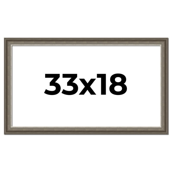 33x18 Frame Brown Solid Wood Picture Frame | 1.75 Inch Moulding Width | Austin Frame Complete with
