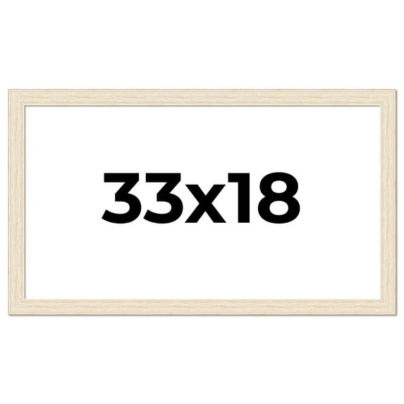 33x18 Frame White Real Wood Picture Frame Width 1.5 inches | Interior Frame Depth 0.5 inches | Barn