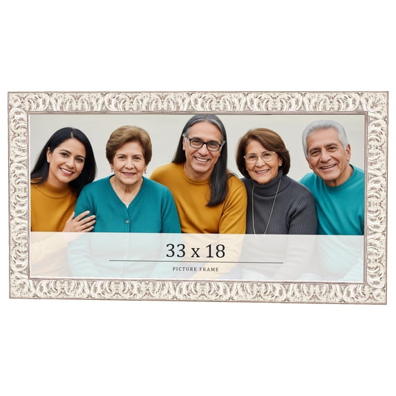 33x18 Frame White Real Wood Picture Frame Width 1.5 inches | Interior Frame Depth 0.5 inches |