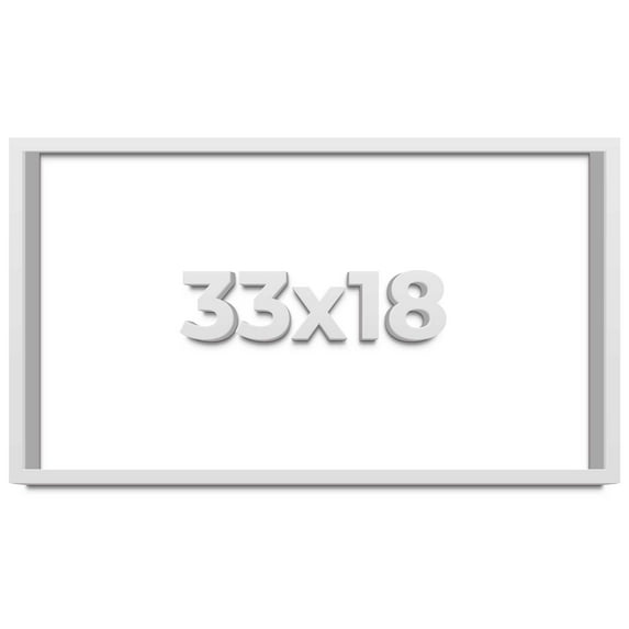 33x18 Shadow Box Frame White | 2 Inches Deep Real Wood Contemporary Shadowbox Display Frame | UV
