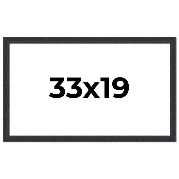 33x19 Frame Black Real Wood Picture Frame Width 1.25 Inches | Interior Frame Depth 0.5 Inches |