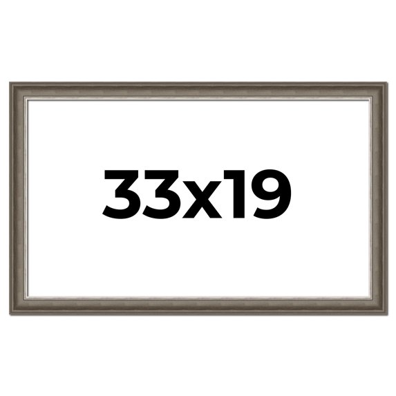 33x19 Frame Brown Solid Wood Picture Frame | 1.75 Inch Moulding Width | Austin Frame Complete with