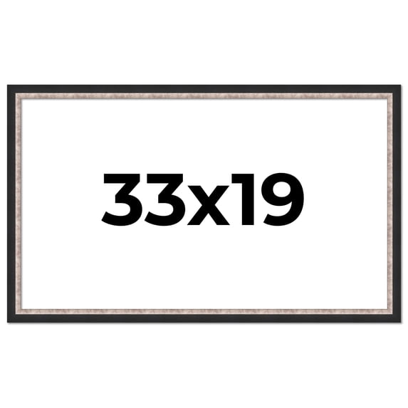 33x19 Frame Silver Real Wood Picture Frame Width 1.25 Inches | Interior Frame Depth 0.75 Inches |