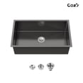 thumbnail image 1 of 33x19 inch Black Stainless Steel Single Bowl Undermount Kitchen Sink with US Standard Drain and Hook, Model SS-BL04D-331912, 1 of 11