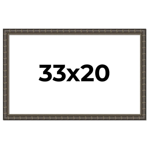 33x20 Frame Black Bamboo Solid Wood Picture Frame Width 1.5 Inches | Interior Frame Depth 0.5
