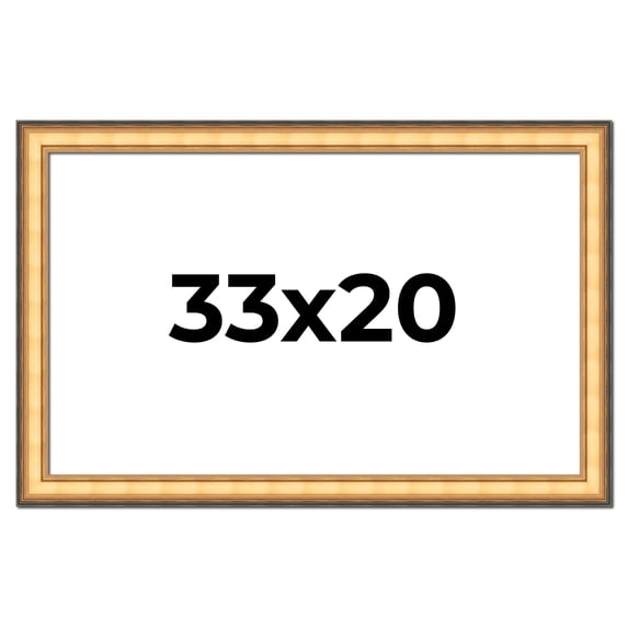 33x20 Frame Gold Plein Aire Solid Wood Picture Frame Width 2 Inches | Interior Frame Depth 0.5