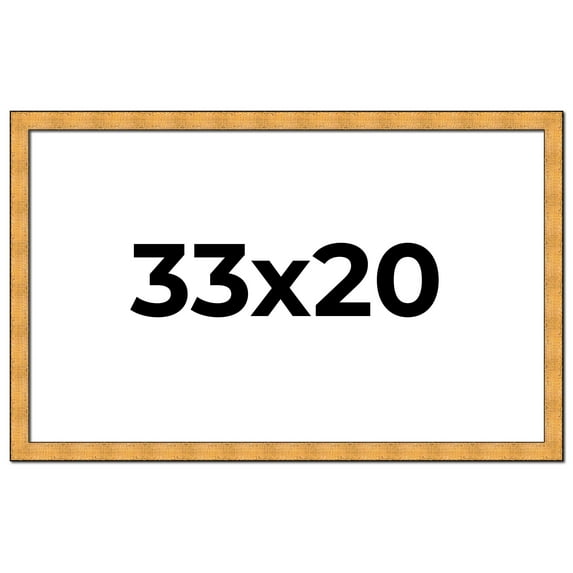 33x20 Frame Gold Rustic Solid Wood Picture Frame | 1.25 Inch Wide Moulding | Rustique Gold