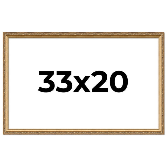 33x20 Frame Gold Solid Wood Picture Frame Width 1.25 Inches | Interior Frame Depth 0.375 Inches |