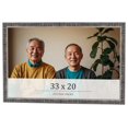 thumbnail image 1 of 33x20 Frame Silver Grey Distressed Solid Wood Picture Frame | 0.75 Inch Moulding Width | Interior, 1 of 8