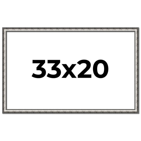 33x20 Frame Silver Real Wood Picture Frame Width 1.125 Inches | Interior Frame Depth 0.5 Inches |