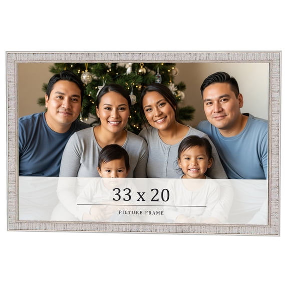 33x20 Frame White Real Wood Picture Frame Width 0.75 inches | Interior Frame Depth 0.5 inches |