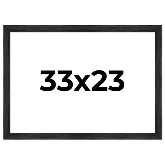 33x23 Frame Black Rustic Barnwood Solid Wood Picture Frame | 1.5 Inch Moulding Width | Includes UV