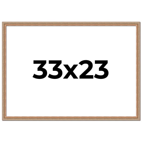 33x23 Frame Brown 60's Wooden Cabinet Solid Wood Picture Frame | 1 Inch Moulding Width | Complete
