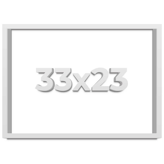 33x23 Shadow Box High Gloss White Display Frame | 1.625 Inches Deep | 1 Inch Moulding Width | Solid