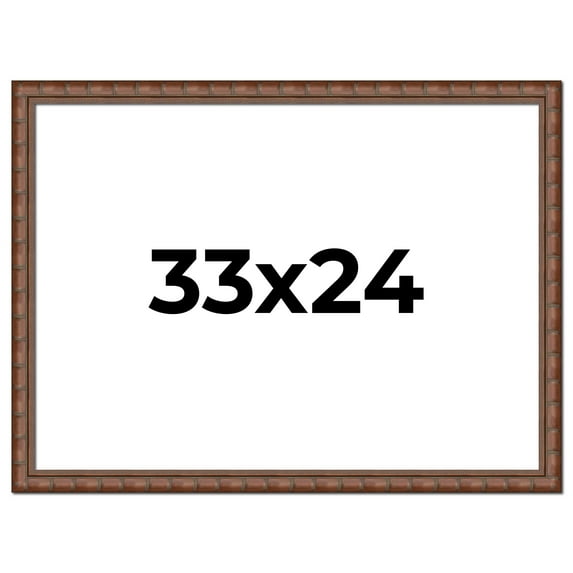 33x24 Dark Brown Bamboo Real Wood Picture Frame Width 1.5 inches | Interior Frame Depth 0.5 inches