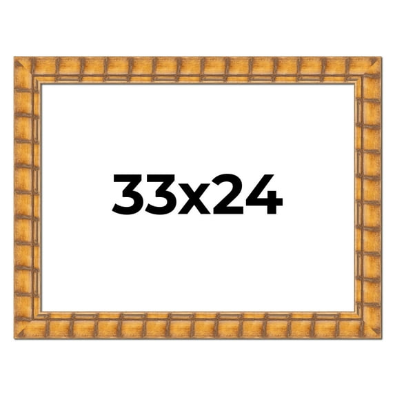 33x24 Frame Beige Real Wood Picture Frame Width 3 inches | Interior Frame Depth 0.5 inches |