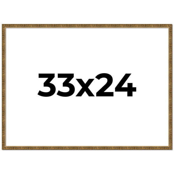 33x24 Frame Gold Kingsley Distressed Solid Wood Picture Frame Width 0.75 Inches | Interior Frame