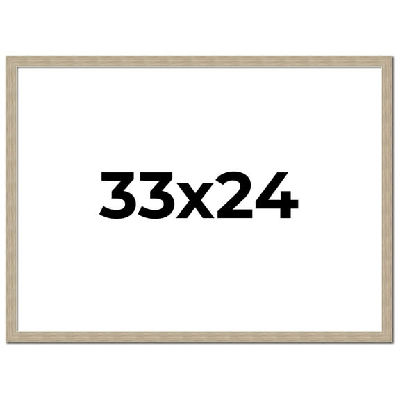 33x24 Frame Grey Solid Wood Picture Frame Width 1 Inches | Interior Frame Depth 0.5 Inches |