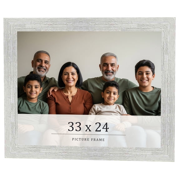 33x24 Frame White Real Wood Picture Frame Width 1.5 inches | Interior Frame Depth 0.5 inches | Barn