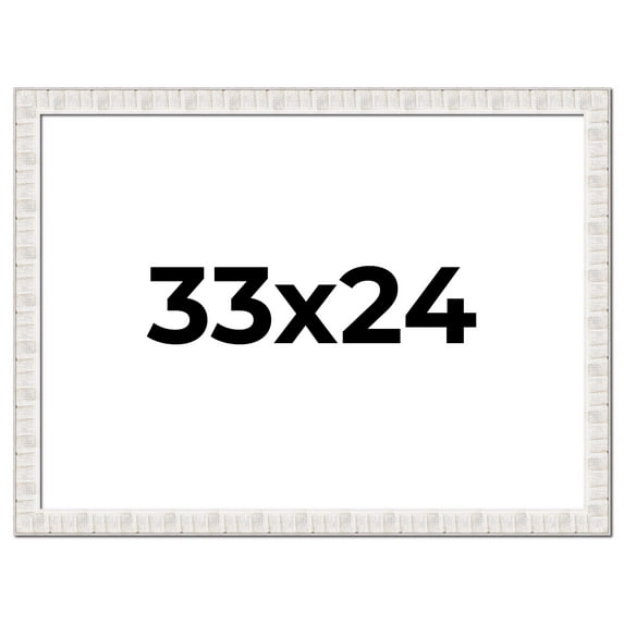 33x24 Frame White Sonoma Rustic Wood Picture Frame | 1.5 Inch Moulding Width | Complete with UV