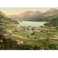 thumbnail image 1 of 33x24in Coated Paper Switzerland Photographic Print Poster Most Beautiful Places Oberes Engadin Maloja und Silsersee um 1900, 1 of 2
