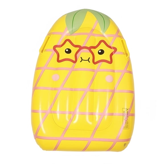 33x24in Inflatable Pineapple Pool Float with Handles, Cute Cartoon Water Raft, PVC Floating Board for Pool, Beach and Summer Activities,B