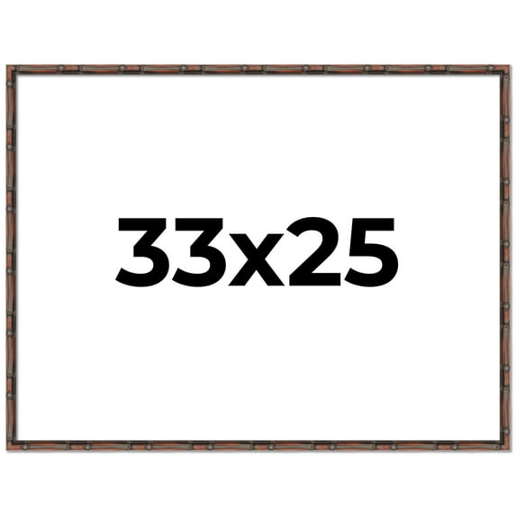 33x25 Frame Brown Bamboo with Dark Coffee/Walnut Finish | Solid Wood Picture Frame Width 0.75