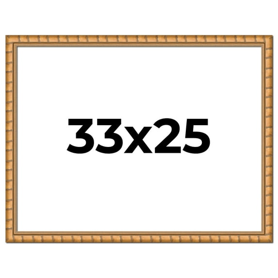 33x25 Frame Gold Real Wood Picture Frame Width 1.5 inches | Interior Frame Depth 0.5 inches |
