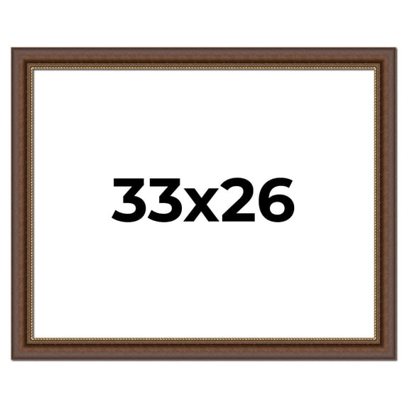 33x26 Copper and Brown Real Wood Picture Frame Width 2 inches | Interior Frame Depth 0.5 inches |