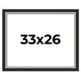 thumbnail image 1 of 33x26 Frame Black Real Wood Picture Frame Width 2.25 Inches | Interior Frame Depth 0.5 Inches |, 1 of 8