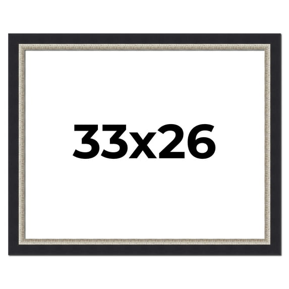 33x26 Frame Black Real Wood Picture Frame Width 2.25 Inches | Interior Frame Depth 0.5 Inches |
