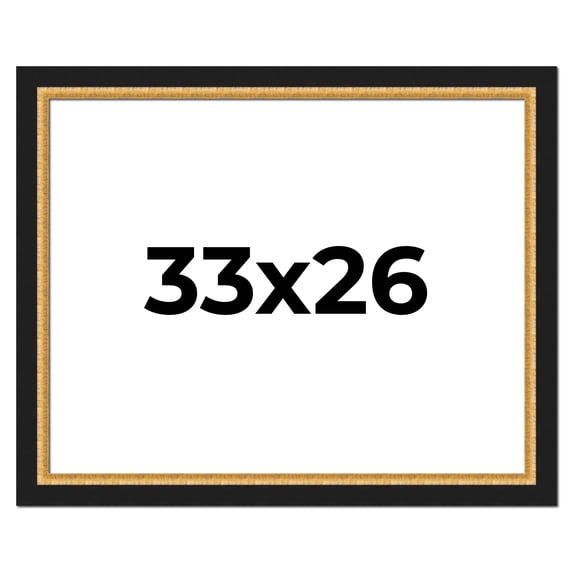 33x26 Frame Gold Real Wood Picture Frame Width 2.25 Inches | Interior Frame Depth 0.5 Inches |