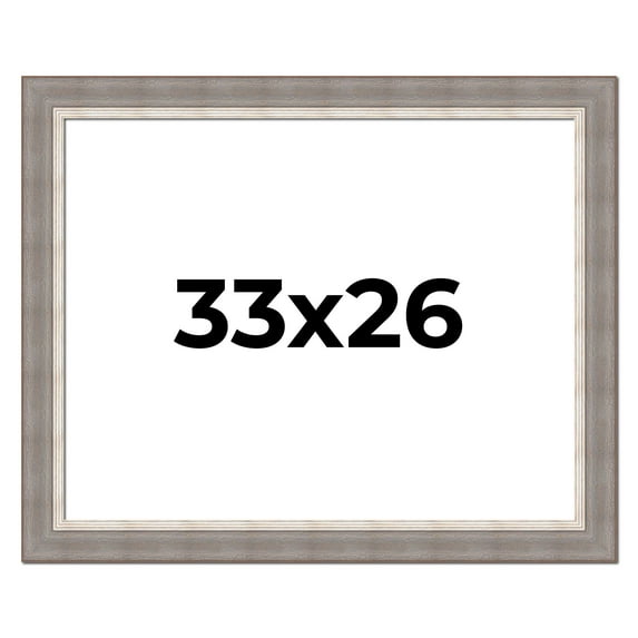 33x26 Frame Grey Real Wood Picture Frame Width 2.75 Inches | Interior Frame Depth 0.5 Inches |