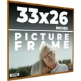 thumbnail image 1 of 33x26 Honey Brown Real Wood Picture Frame Width 0.75 inches | Interior Frame Depth 0.5 inches |, 1 of 8