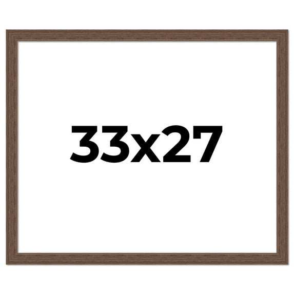 33x27 Frame Brown Farmhouse Solid Wood Picture Frame Width 1.5 Inches | Interior Frame Depth 0.5