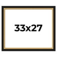 thumbnail image 1 of 33x27 Frame Gold Real Wood Picture Frame Width 2.25 Inches | Interior Frame Depth 0.5 Inches |, 1 of 8