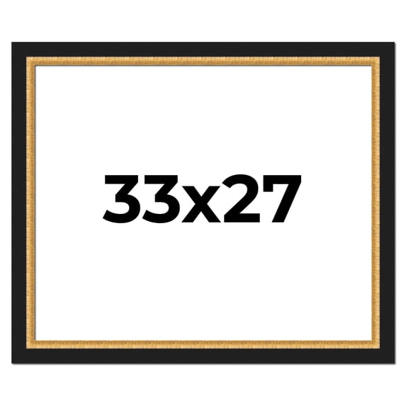33x27 Frame Gold Real Wood Picture Frame Width 2.25 Inches | Interior Frame Depth 0.5 Inches |