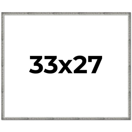33x27 Frame Silver Picture Frame - Complete Modern Photo Frame Includes UV Acrylic Shatter Guard