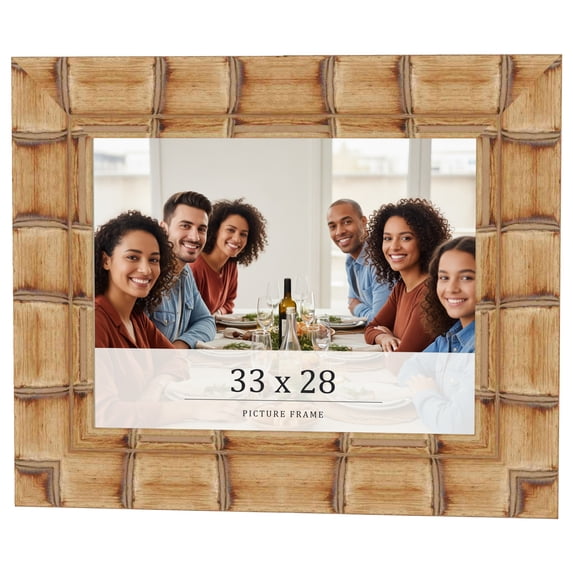 33x28 Frame Beige Real Wood Picture Frame Width 3 inches | Interior Frame Depth 0.5 inches |