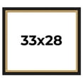 thumbnail image 1 of 33x28 Frame Gold Real Wood Picture Frame Width 2.25 Inches | Interior Frame Depth 0.5 Inches |, 1 of 8