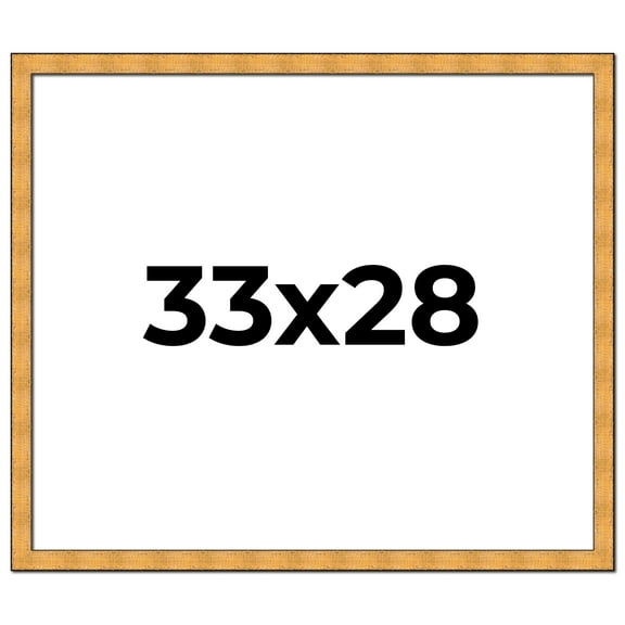 33x28 Frame Gold Rustic Solid Wood Picture Frame | 1.25 Inch Wide Moulding | Rustique Gold