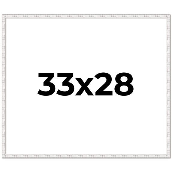 33x28 Frame White Real Wood Picture Frame Width 0.75 inches | Interior Frame Depth 0.5 inches |