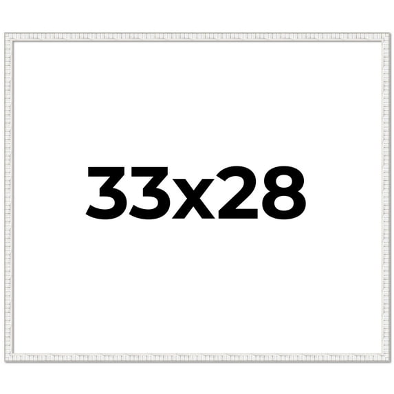 33x28 Frame White Scuffed Rustic Solid Wood Picture Frame | 0.75 Inch Moulding Width| Includes UV