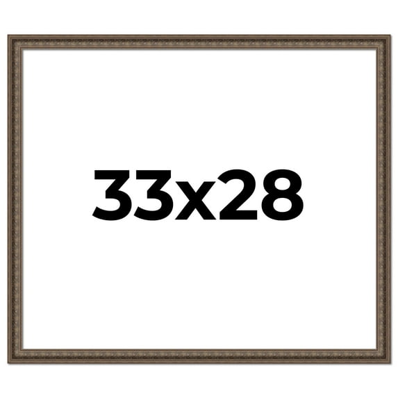 33x28 Ornate Brown Real Wood Picture Frame Width 1.5 Inches | Interior Frame Depth 0.5 Inches |