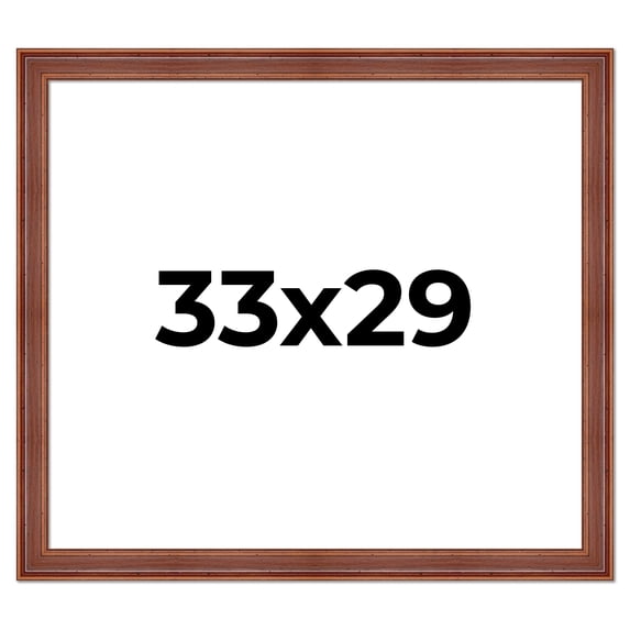 33x29 Frame Brown Old Farmhouse Waxed Board 2" Wide Wood Frame Width 2 Inches | Interior Depth 0.5
