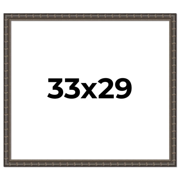 33x29 Frame Black Bamboo Solid Wood Picture Frame Width 1.5 Inches | Interior Frame Depth 0.5